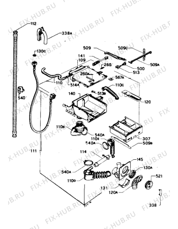 Взрыв-схема стиральной машины Electrolux WH823 - Схема узла Water equipment